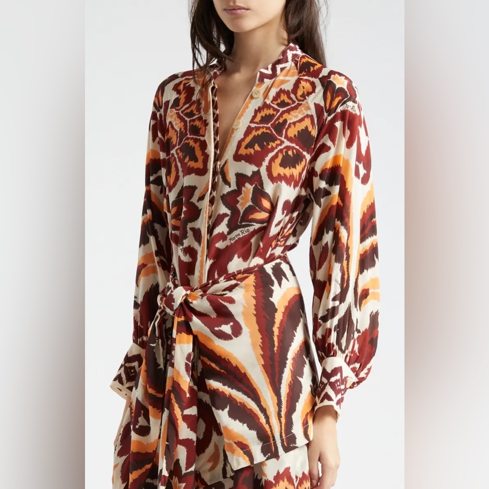 FARM RIO Cream Toucans Scarf Maxi Dress, size Small, BRAND NEW WITH TAG. $298 - Picture 12 of 17